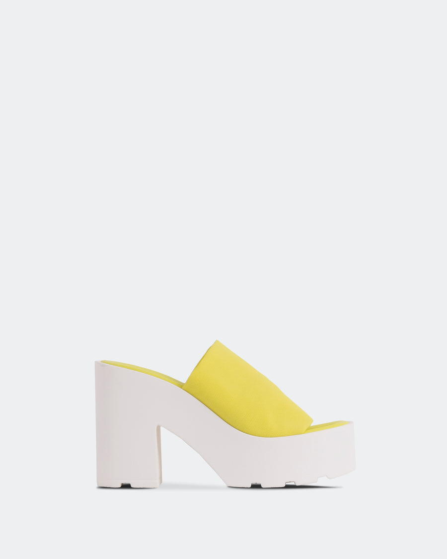 L’INTERVALLE Carangi Women’s Sandals Casual Platform Yellow Lycra 