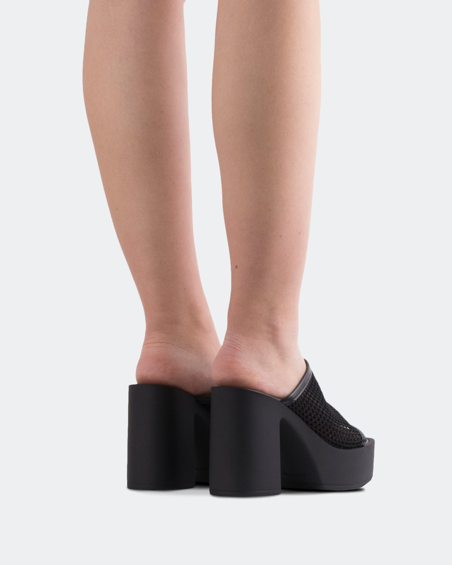 L'INTERVALLE Genuine Women's Sandal Platform Black Crochet