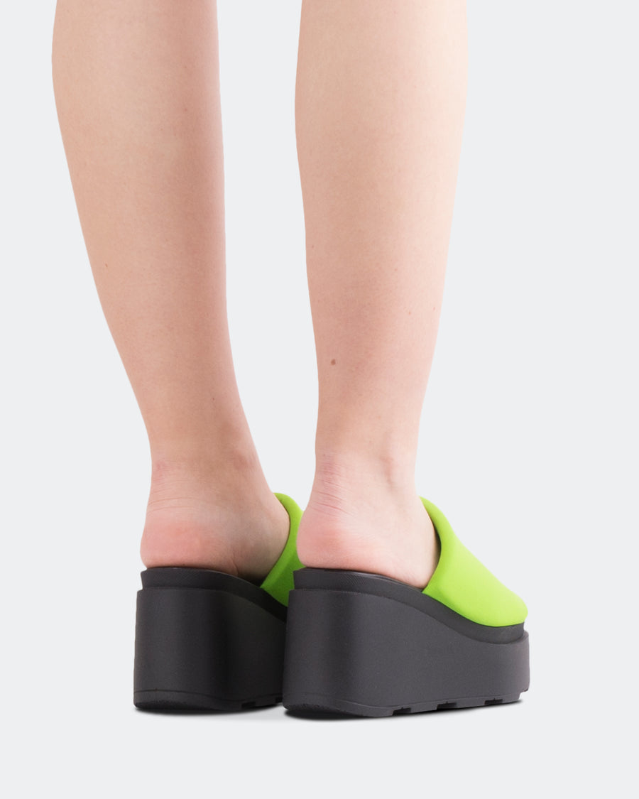 L'INTERVALLE Jenner Women's Sandal Wedge Green Lycra