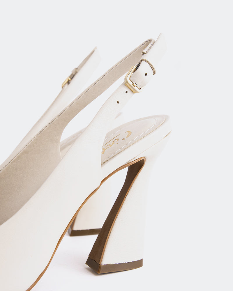 L'INTERVALLE Brunello Women's Shoe Slingback Off White Leather