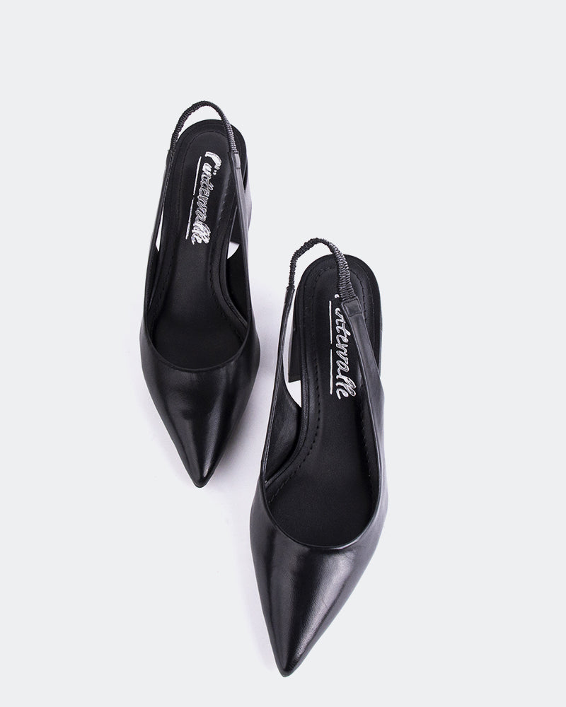 L'INTERVALLE Dalida Women's Shoe Slingback Black Leather