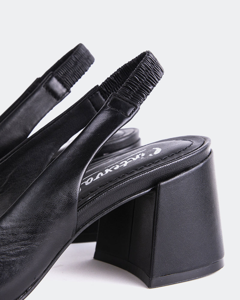 L'INTERVALLE Dalida Women's Shoe Slingback Black Leather