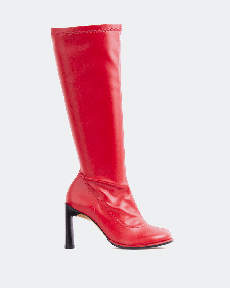 Philina Red Leather Stretch