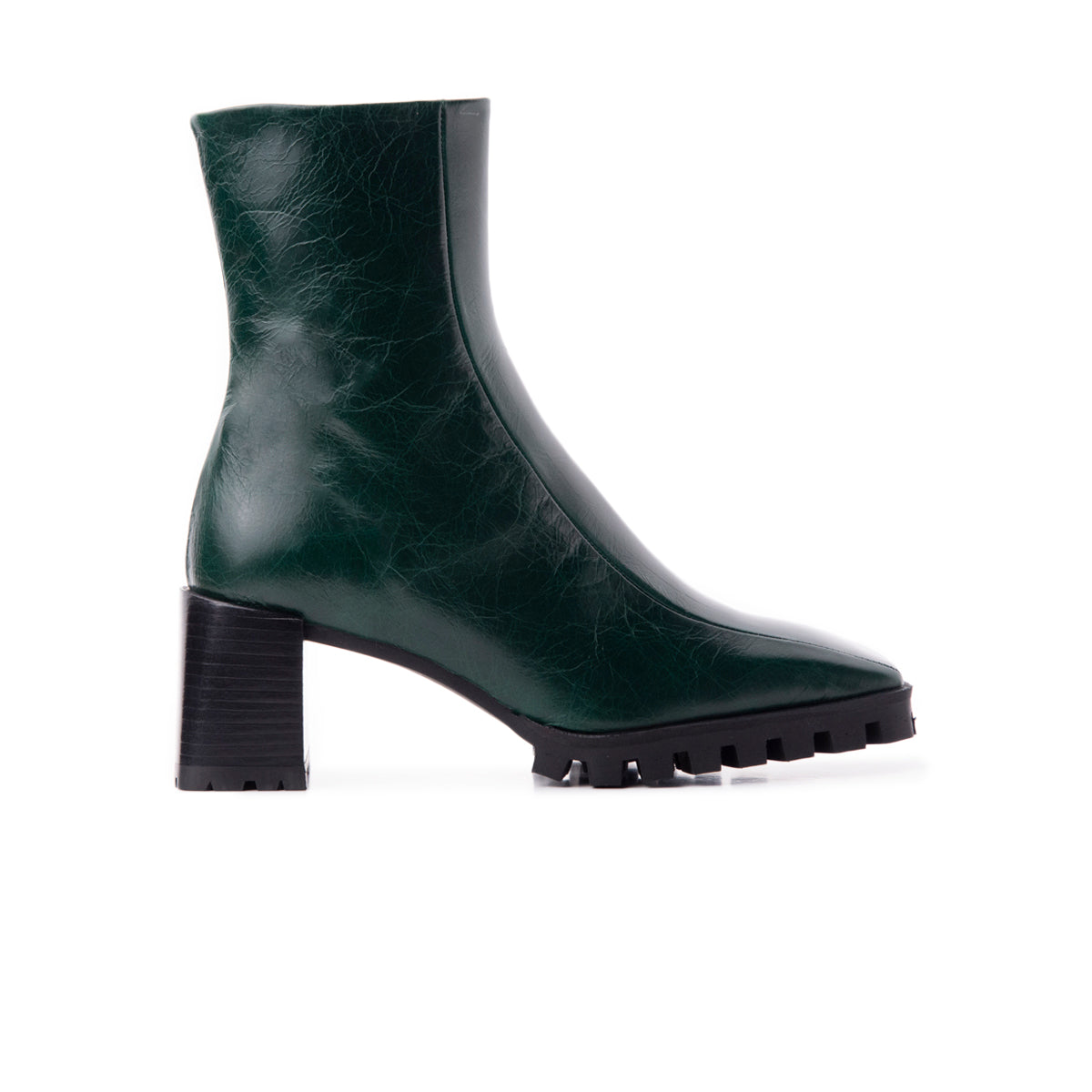 Green leather boots womens online