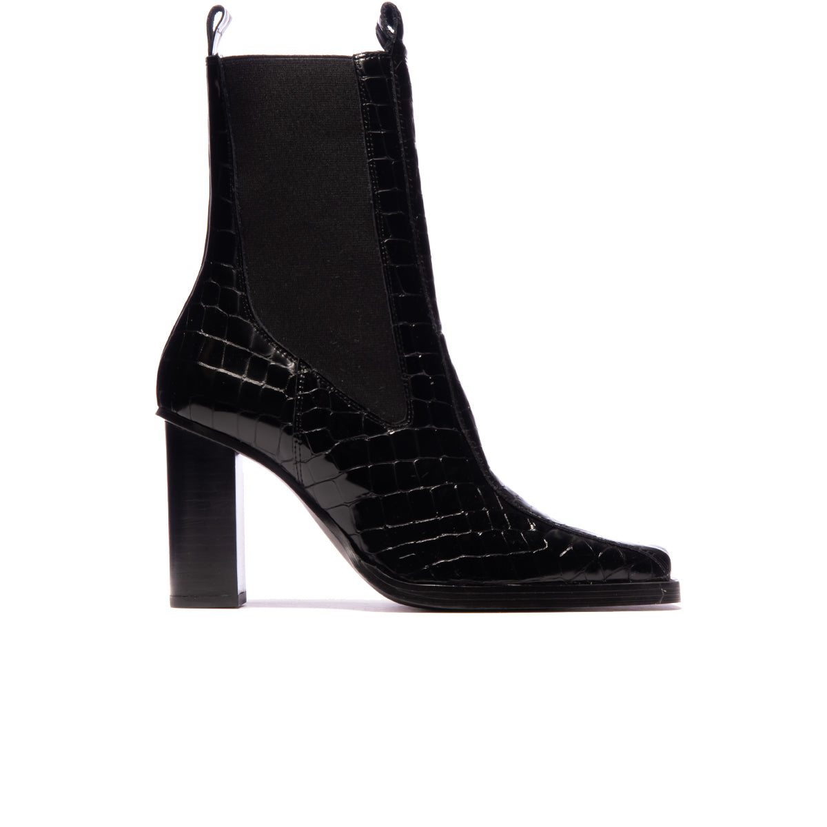 Topshop black croc online boots