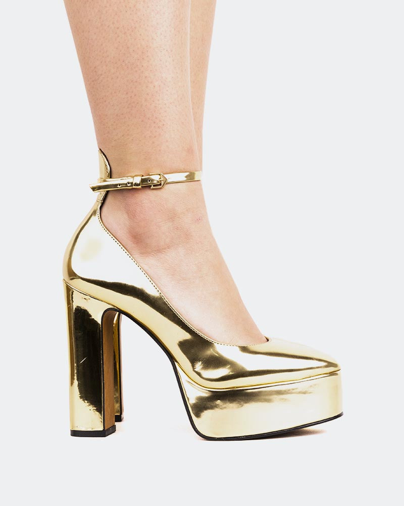 Gold shop mirror heels