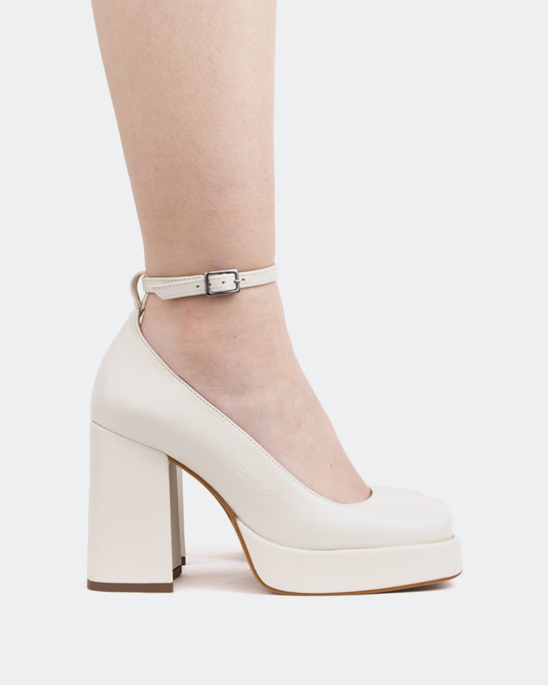 Ivory sales leather pumps