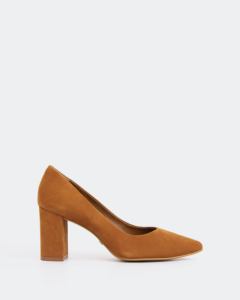 Chestnut shop suede pumps