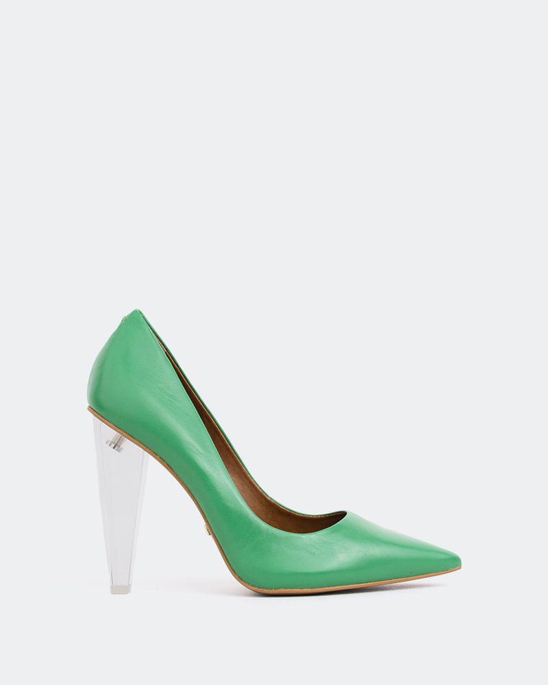 Green leather clearance pumps