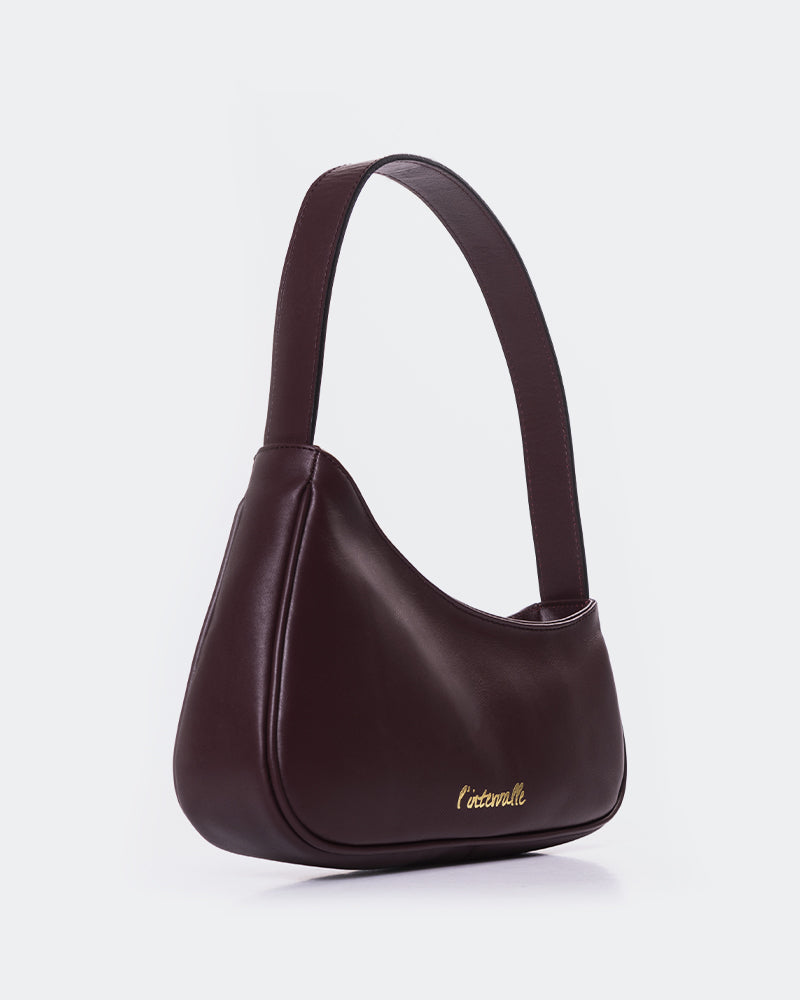 L'INTERVALLE Zetian Women's Handbag Shoulder Bag Burgundy Leather