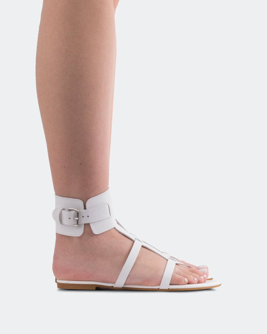 L'INTERVALLE Bruni Women's Sandal Flat White Leather