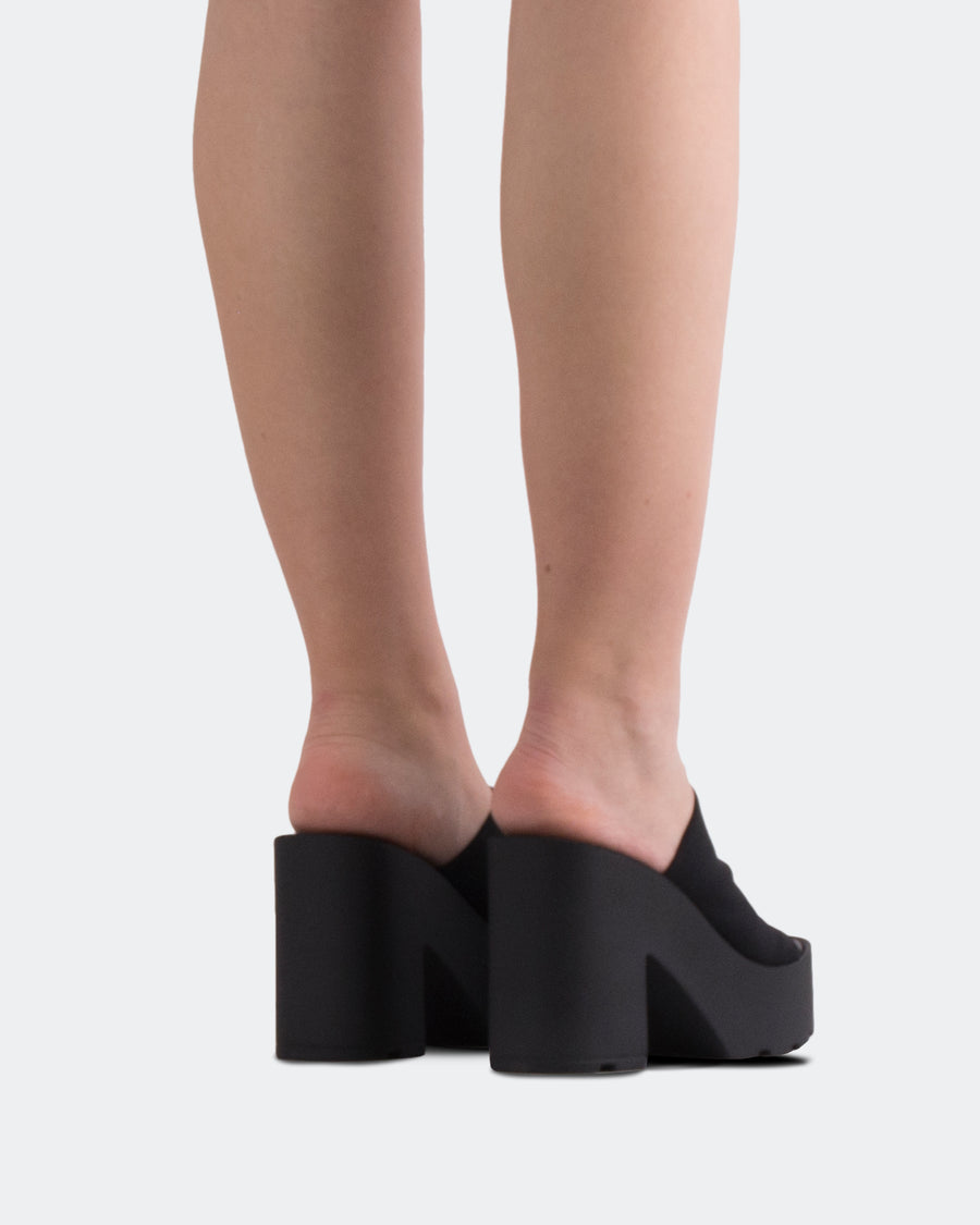 L’INTERVALLE Carangi Women’s Sandals Casual Platform Black Lycra 