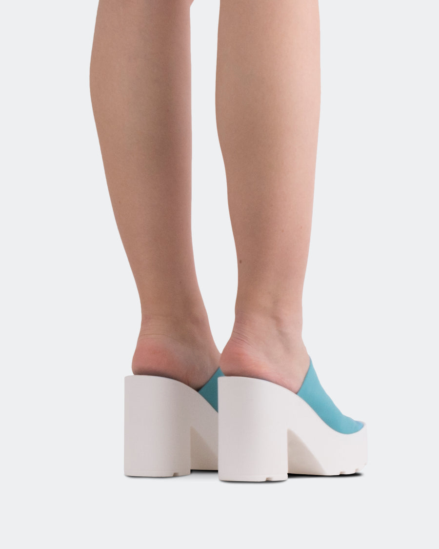 L’INTERVALLE Carangi Women’s Sandals Casual Platform Blue Lycra 