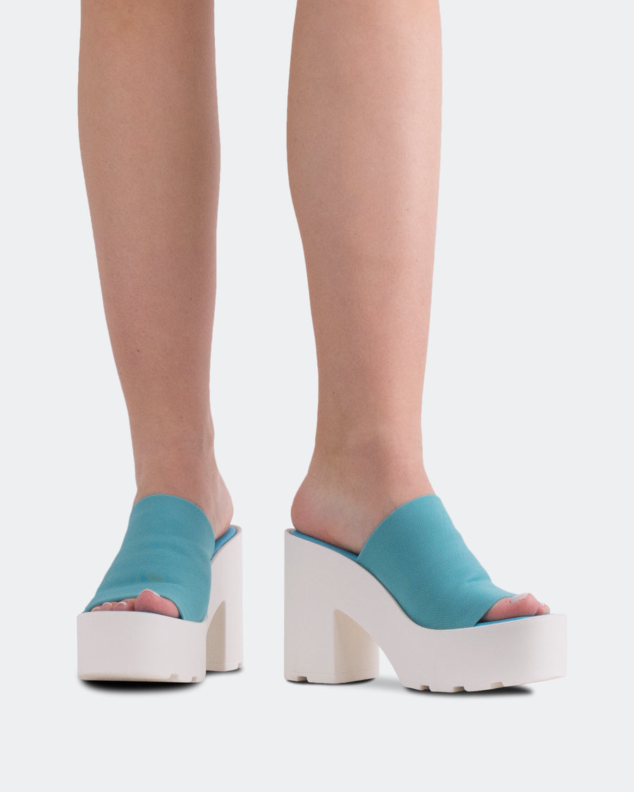 L’INTERVALLE Carangi Women’s Sandals Casual Platform Blue Lycra 