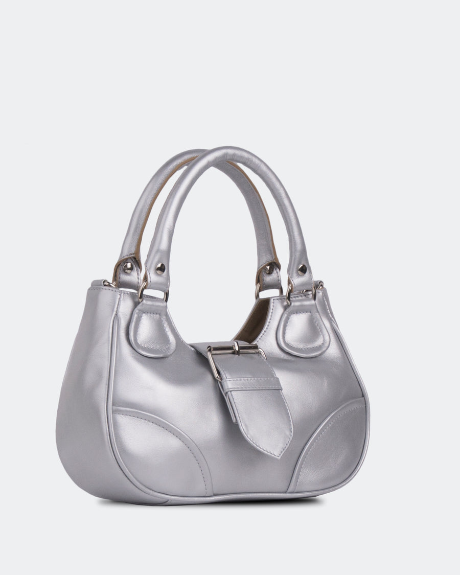 L'INTERVALLE Cosmica Women's Handbag Shoulder Bag Silver Metal