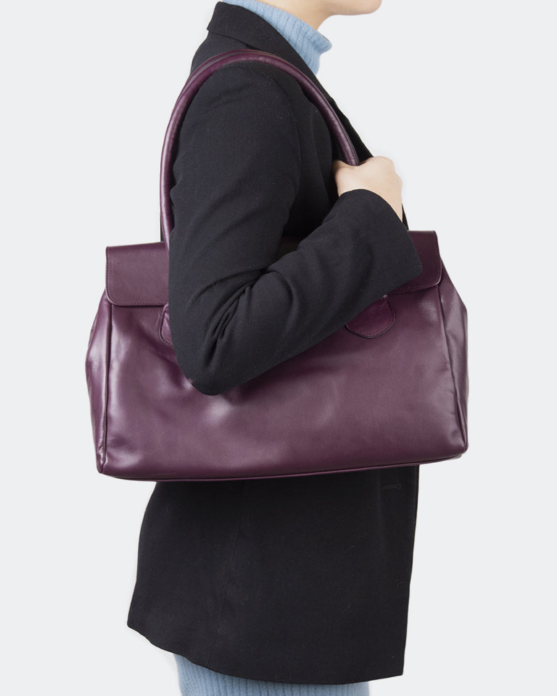 Mazarine Dark Purple Leather