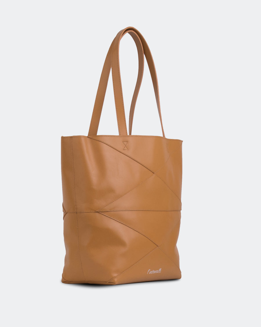L'INTERVALLE Dialoque Women's Handbag Tote Bag Camel Leather