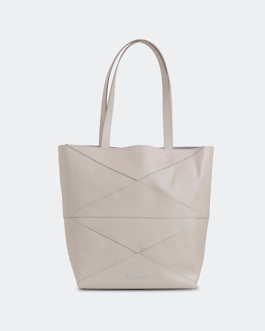 L'INTERVALLE Dialoque Women's Handbag Tote Bag White Leather