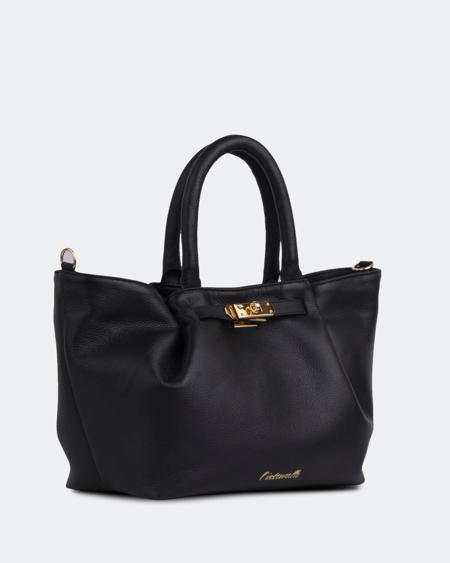 L'INTERVALLE Emelie Women's Handbag Shoulder Bag Black Leather