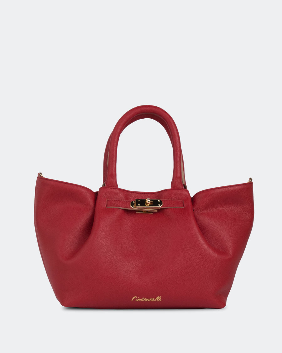 L'INTERVALLE Emelie Women's Handbag Shoulder Bag Red Leather