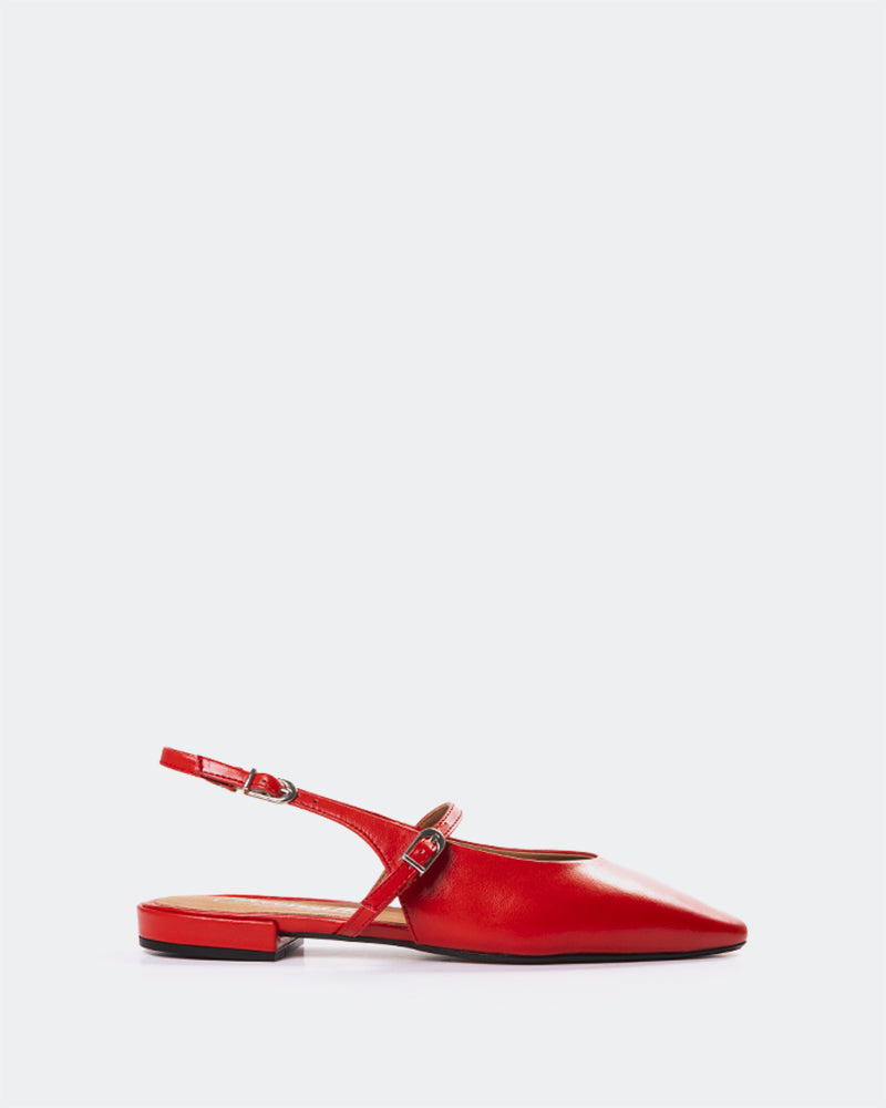 L'INTERVALLE Fresca Women's Shoe Slingback Red Leather