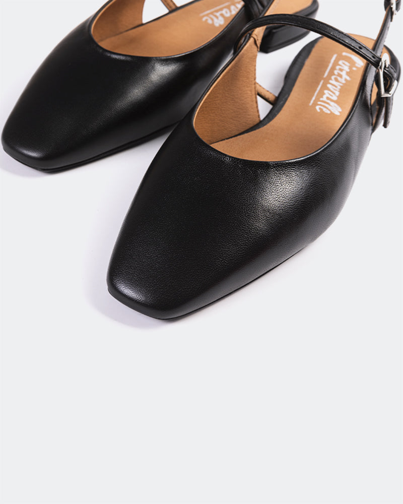 L'INTERVALLE Fresca Women's Shoe Slingback Black Leather