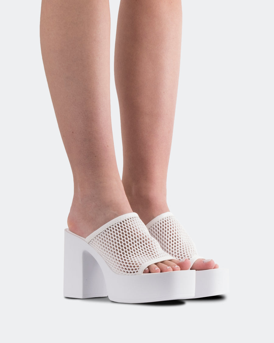 L'INTERVALLE Genuine Women's Sandal Platform White Crochet