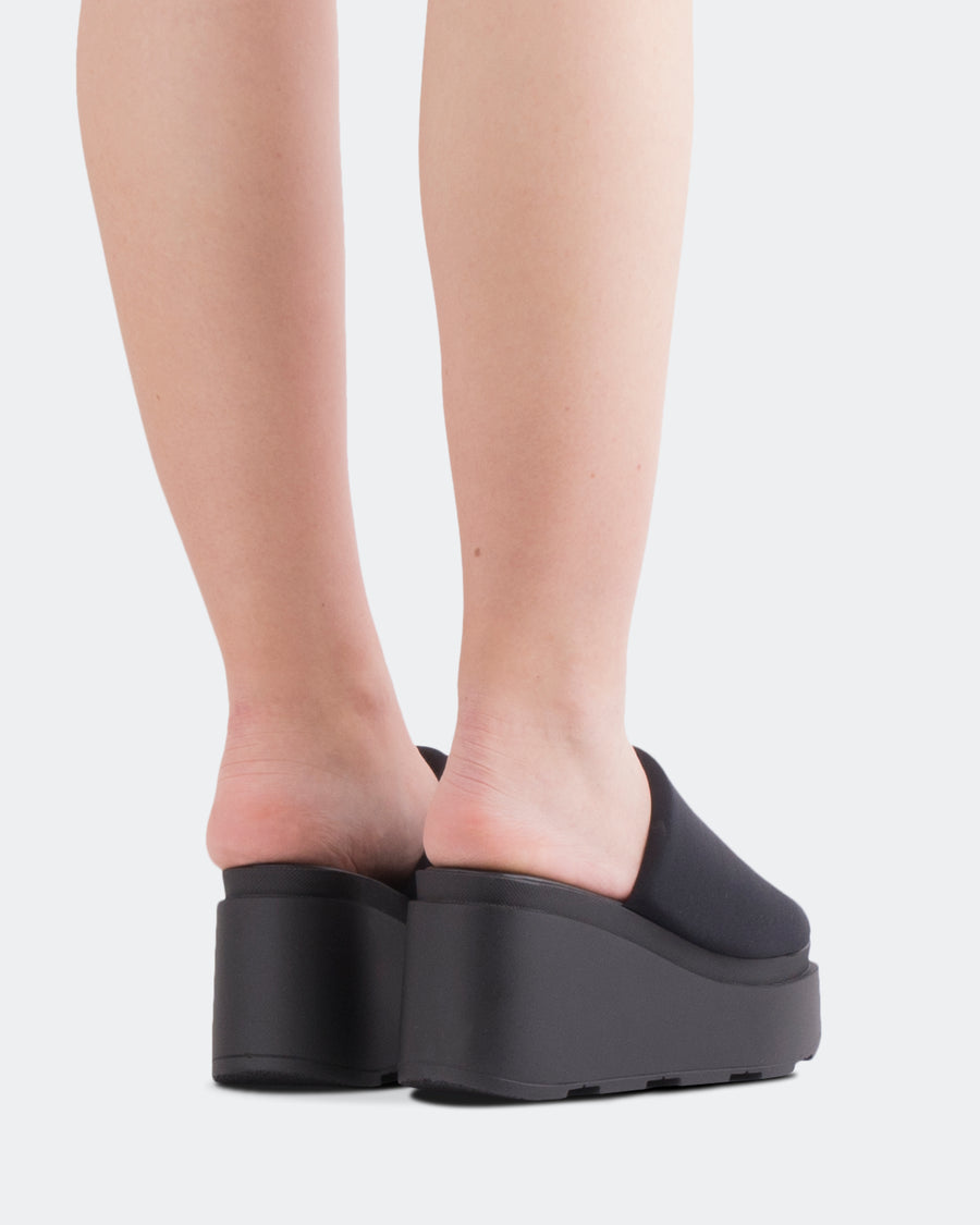 L'INTERVALLE Jenner Women's Sandal Wedge Black Lycra