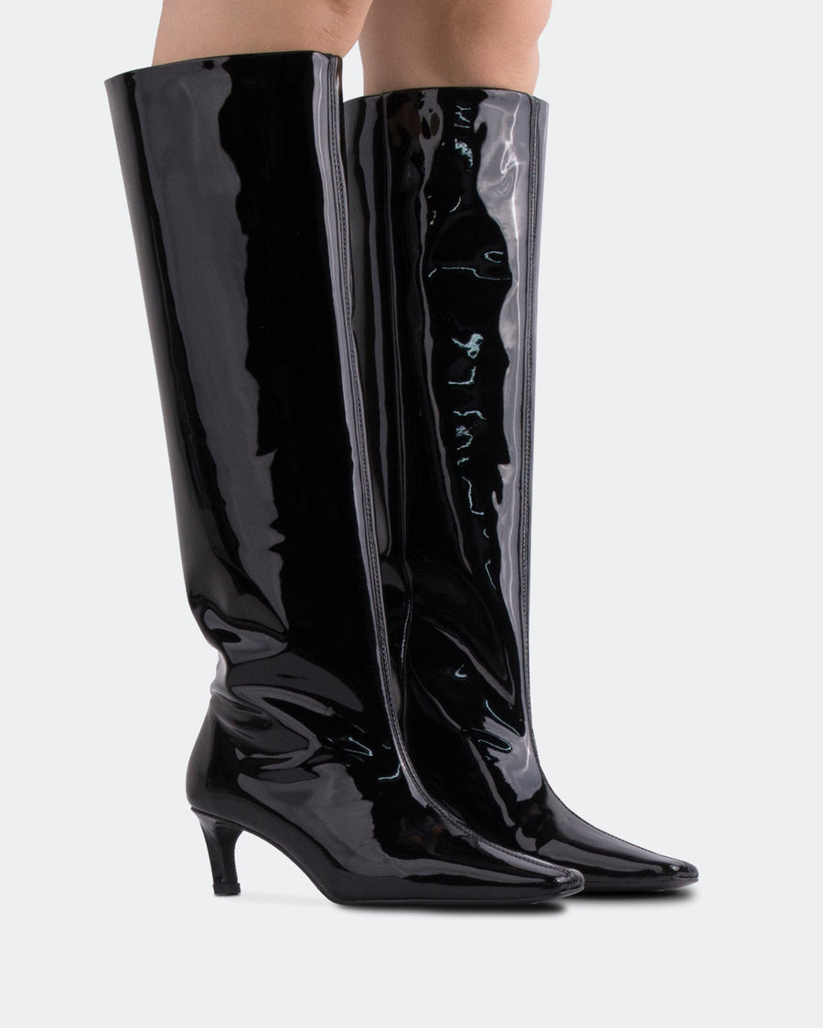 L'INTERVALLE Omara Women's Boot High Shaft Boot Black Patent