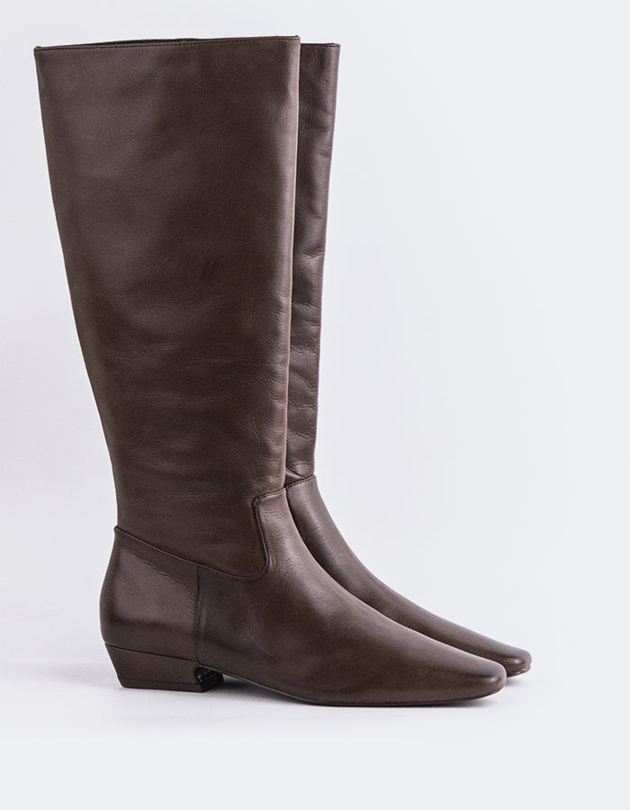 SHELLY SHEN Alberoni Bottes hautes pour femmes Brun