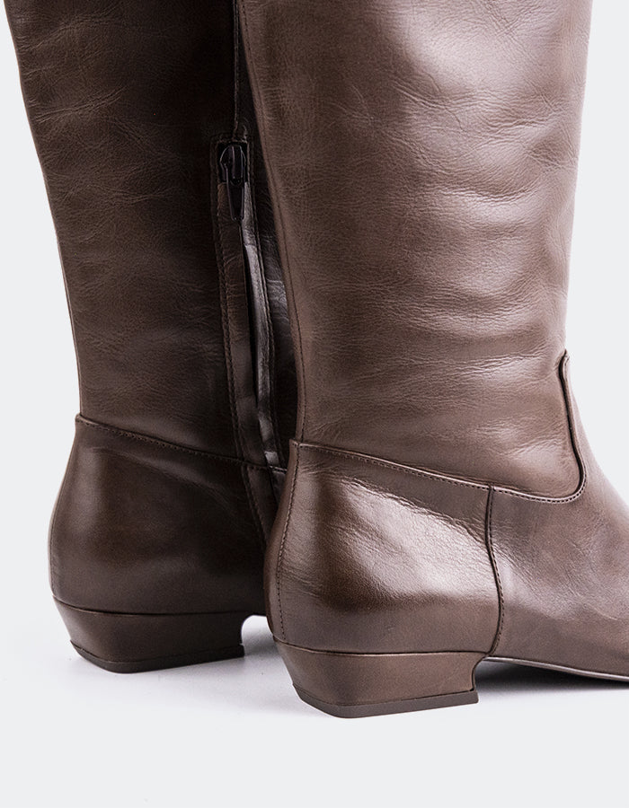 SHELLY SHEN Alberoni Bottes hautes pour femmes Brun