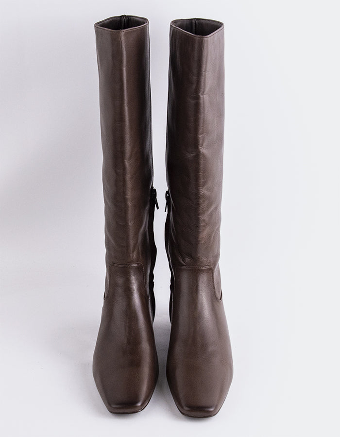 SHELLY SHEN Alberoni Bottes hautes pour femmes Brun