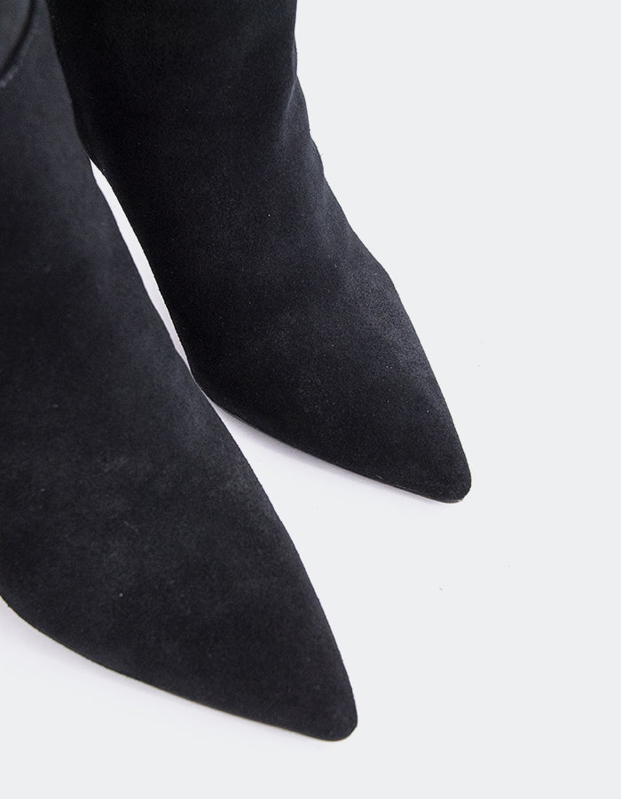 L'INTERVALLE Allister Women's High-Heel Tall Boots Black Suede