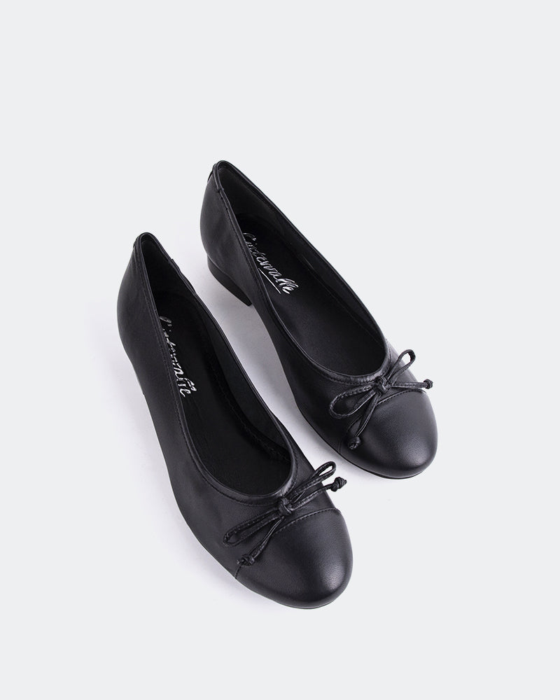 L'INTERVALLE Alona Women's Shoe Ballerina Black Leather