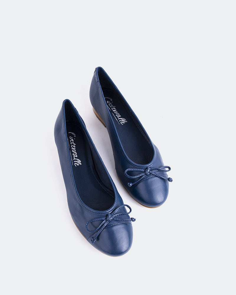 L'INTERVALLE Alona Women's Shoe Ballerina Navy Leather