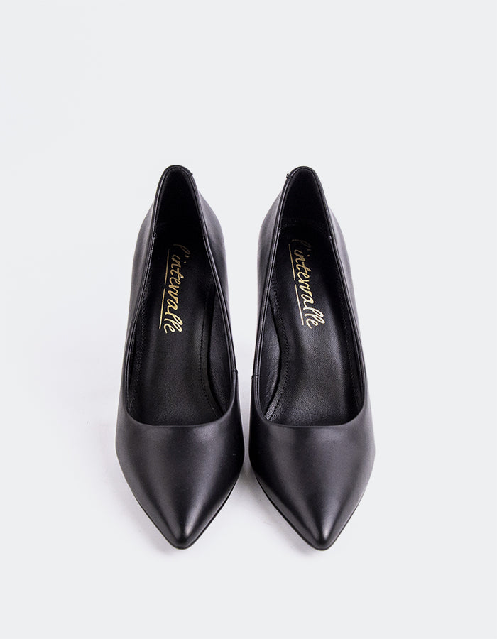 L'INTERVALLE Amanda Women's Shoe High Heel Pumps Black Leather