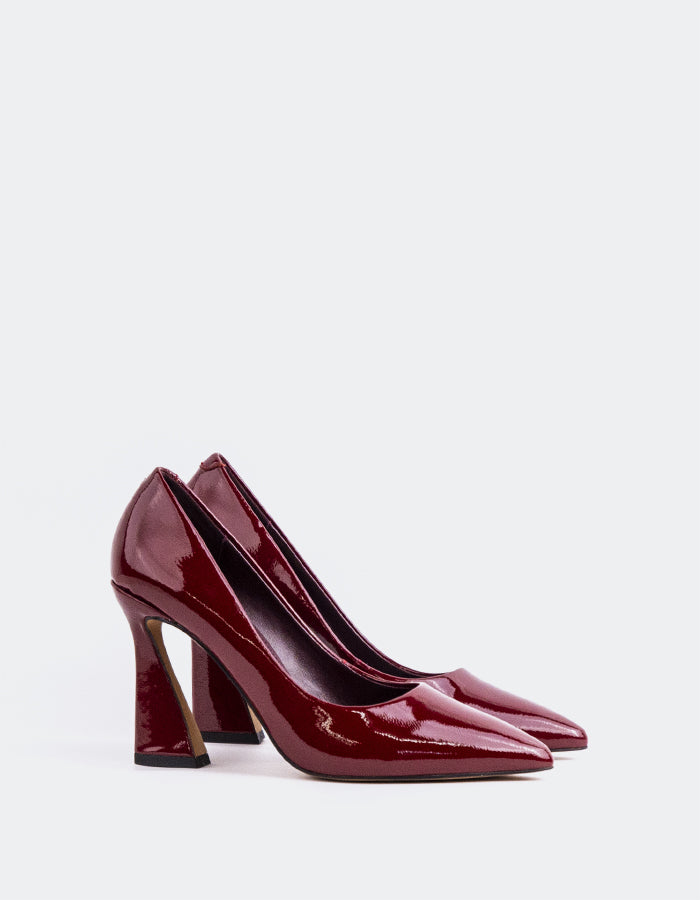 L'INTERVALLE Amanda Women's Shoe High Heel Pumps Burgundy Patent