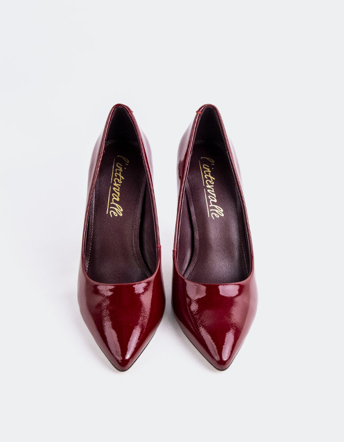 L'INTERVALLE Amanda Women's Shoe High Heel Pumps Burgundy Patent