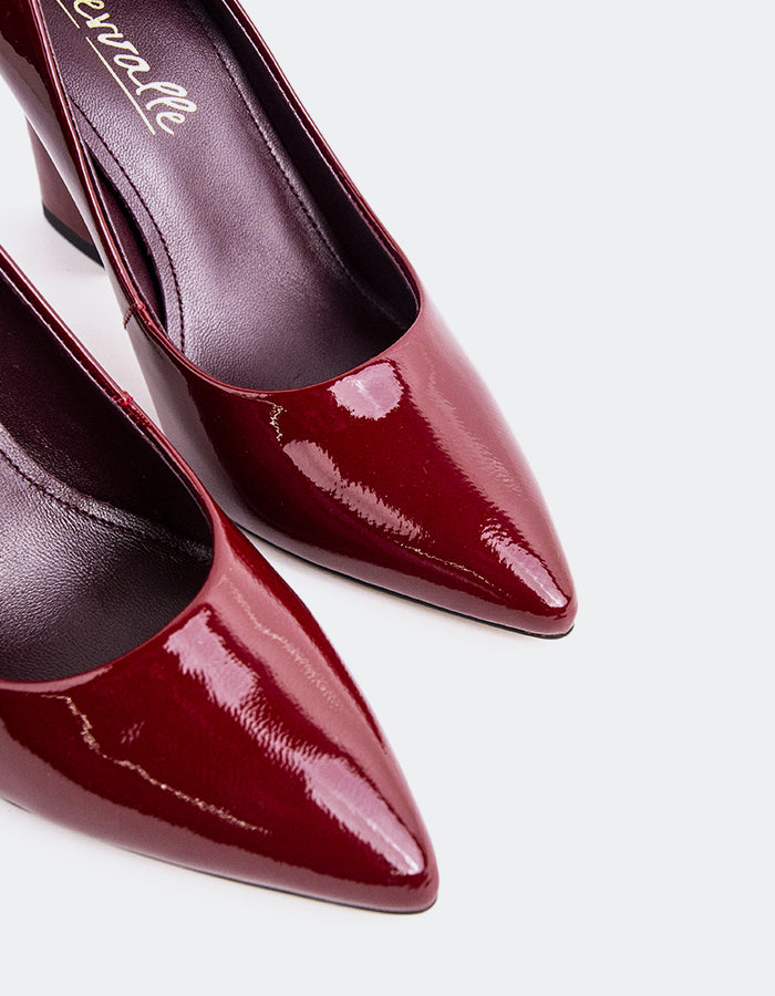 L'INTERVALLE Amanda Women's Shoe High Heel Pumps Burgundy Patent