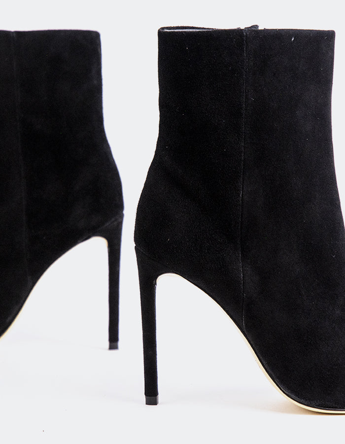 L'INTERVALLE Andie Bottines à talons hauts pour femmes Noir Suède
