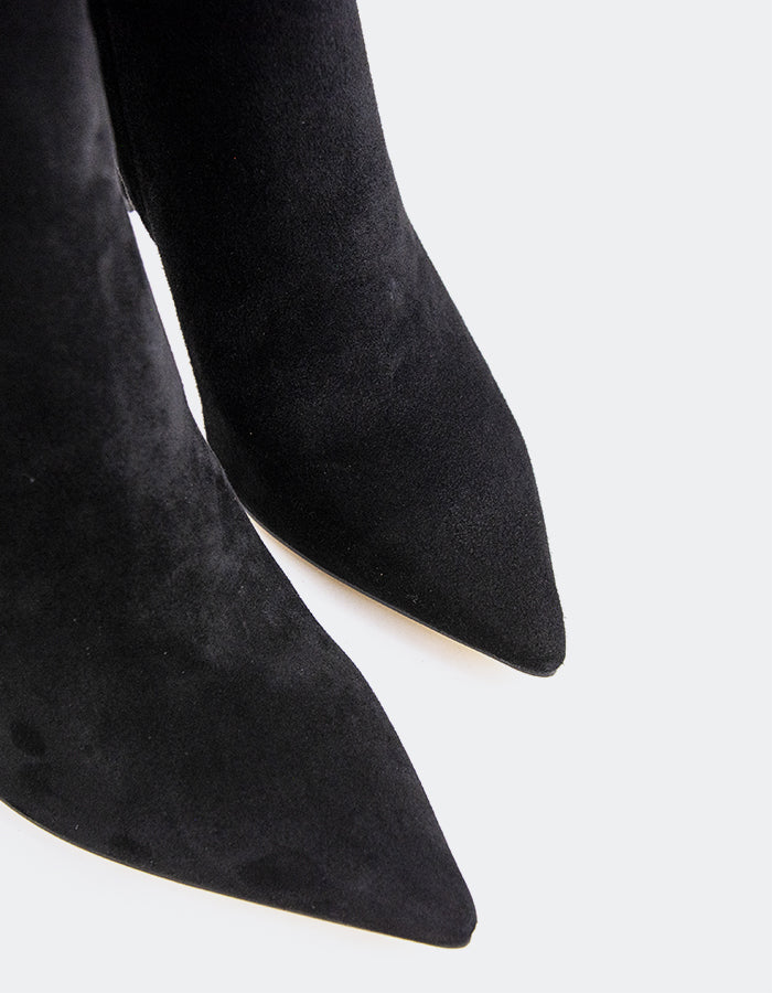 L'INTERVALLE Andie Bottines à talons hauts pour femmes Noir Suède