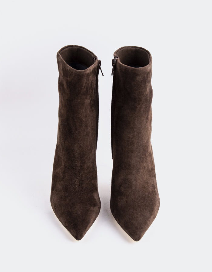 L'INTERVALLE Andie Bottines à talons hauts pour femmes Chocolat Suède