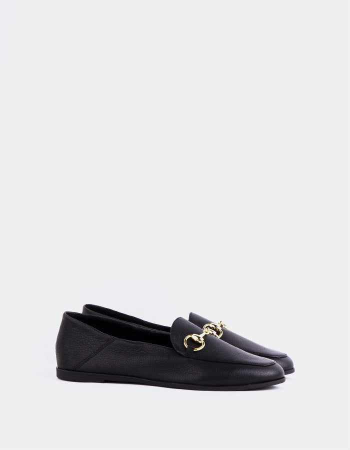 L'INTERVALLE Argyll Loafer Women's Shoe Noir Leather