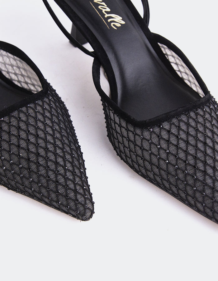 L'INTERVALLE Aster Escarpins Noir Maille pour femmes