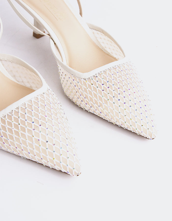 L'INTERVALLE Aster Escarpins Femme Blanc Maille