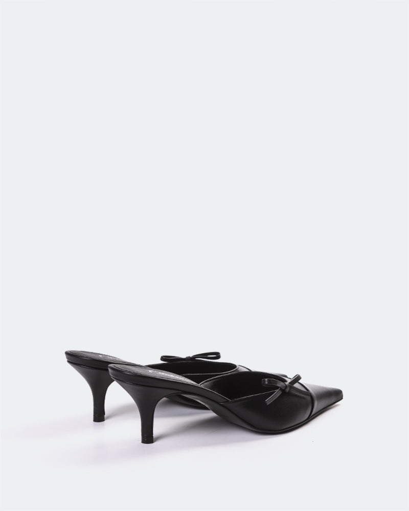 L'INTERVALLE Bartlett Women's Shoe Mid Heel Mule Black Leather