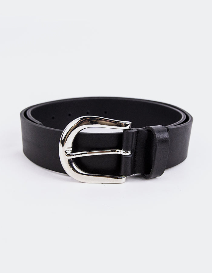 L'INTERVALLE Belaris Women's Wide Belt Black Leather