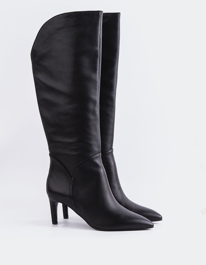 L'INTERVALLE Belforte Women's Tall Boots Black Leather