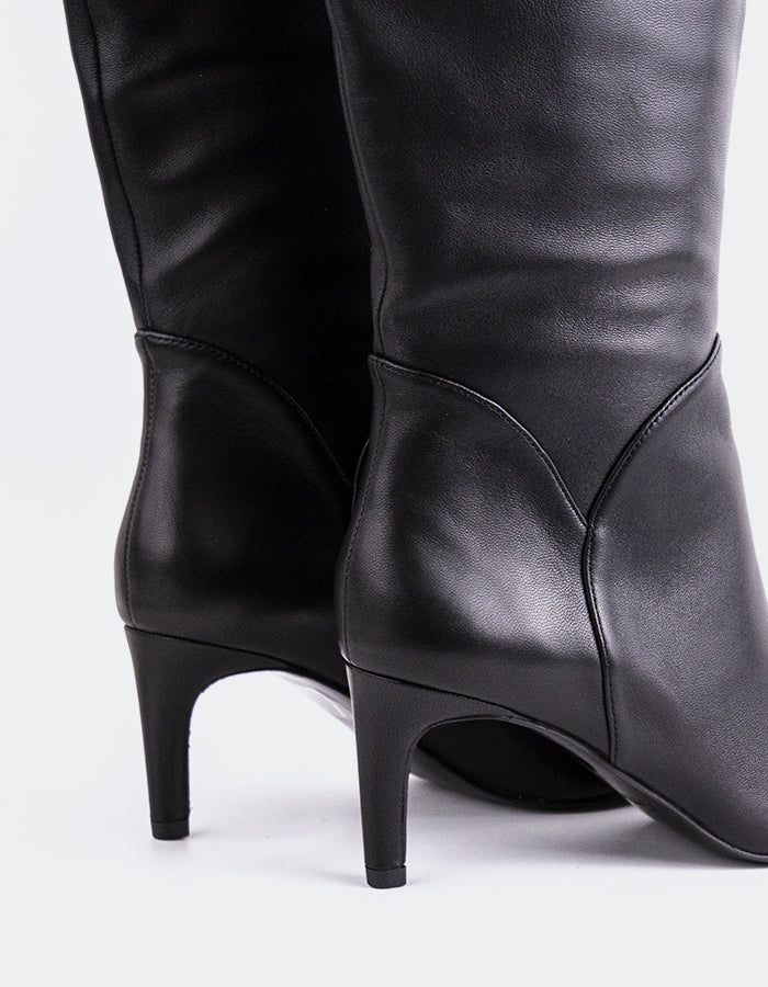 L'INTERVALLE Belforte Women's Tall Boots Black Leather