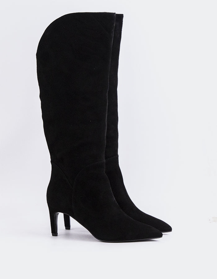 L'INTERVALLE Belforte Bottes hautes pour femmes Noir Suède